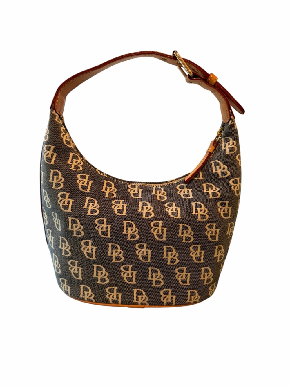 Dooney & Bourke Mini Hobo Bag | Y2K DB Monogram Canvas Shoulder Bag